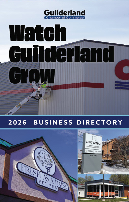 Cover of the 2026 Guilderland Chamber Business Directory: Watch Guilderland Grow