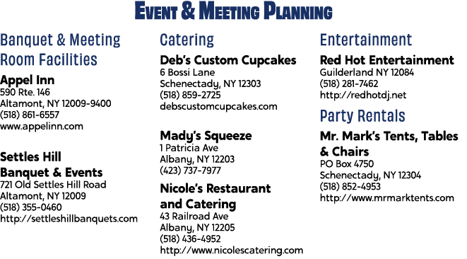 Event & Meeting Planning Banquet & Meeting Room Facilities Appel Inn 590 Rte. 146 Altamont, NY 12009 9400 (518) 861 6...